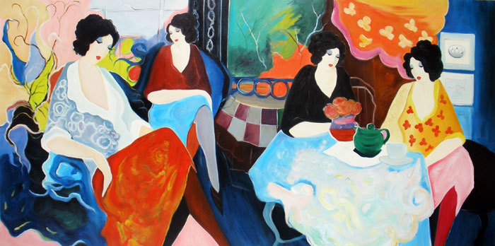 Itzchak Tarkay Nouvelles Figuration Art Oil Painting IT144
